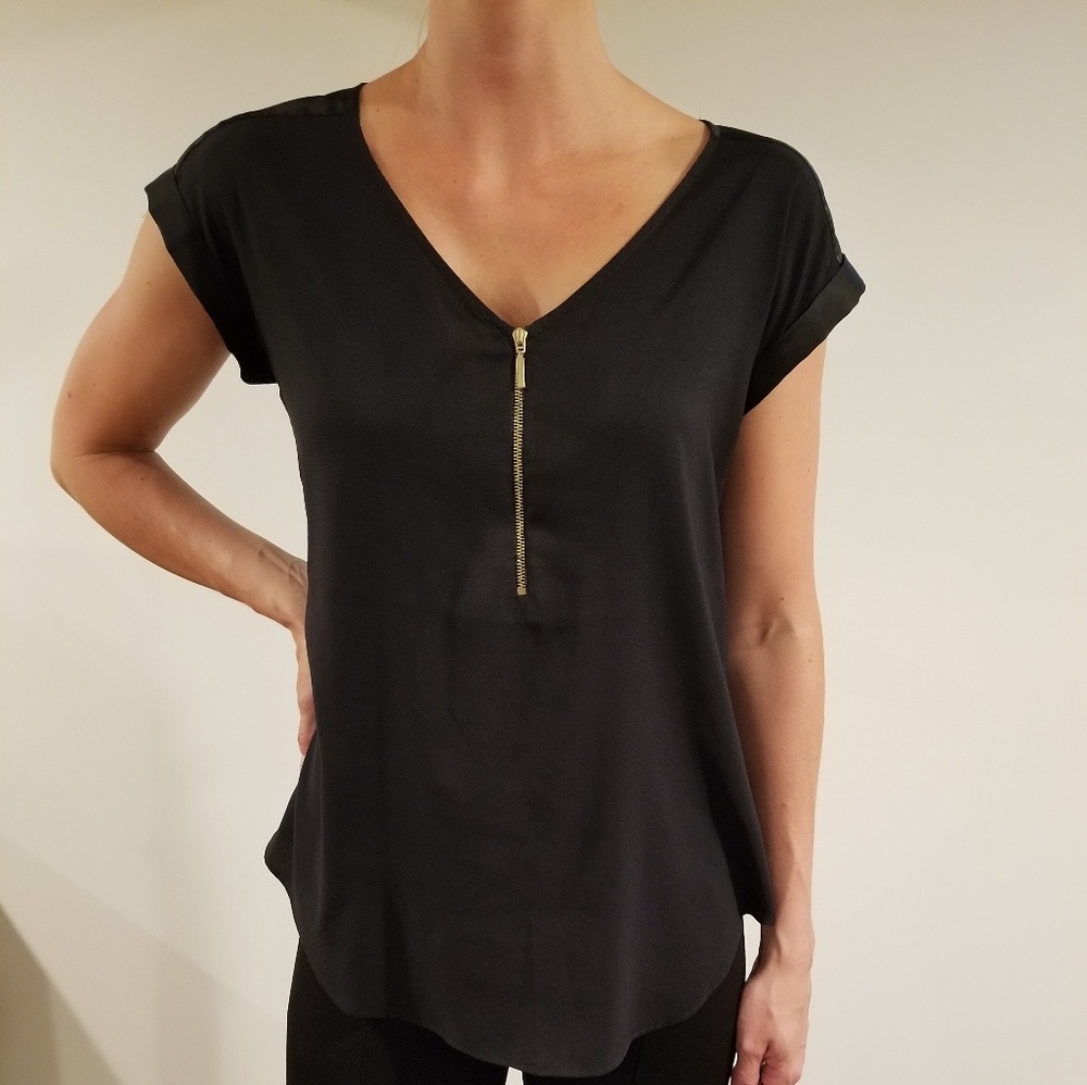 Silky V-neck Blouse